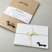 Load image into Gallery viewer, Winston Sausage Dog Notebook &amp; Note Cards gift set
