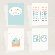 Load image into Gallery viewer, 4 Thank You greeting cards 
