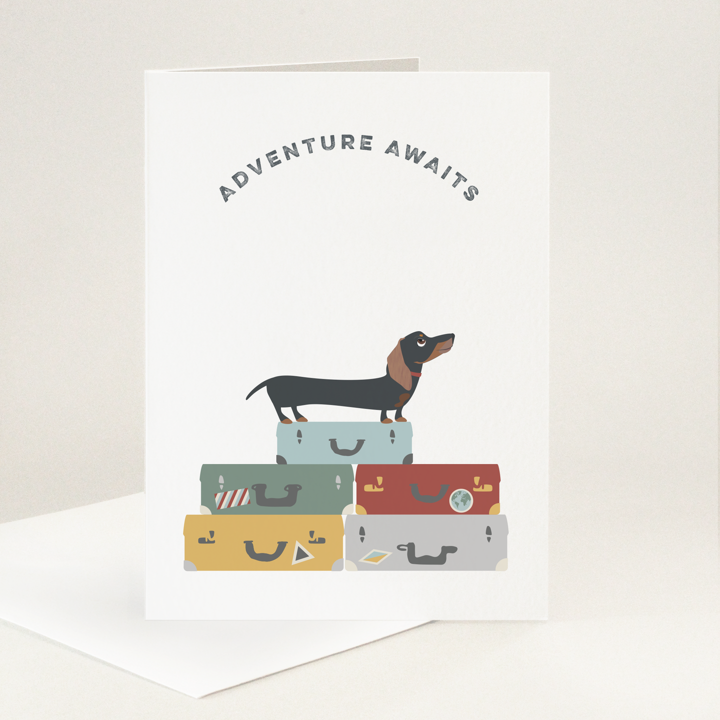 Winston Sausage Dog Adventure Awaits card
